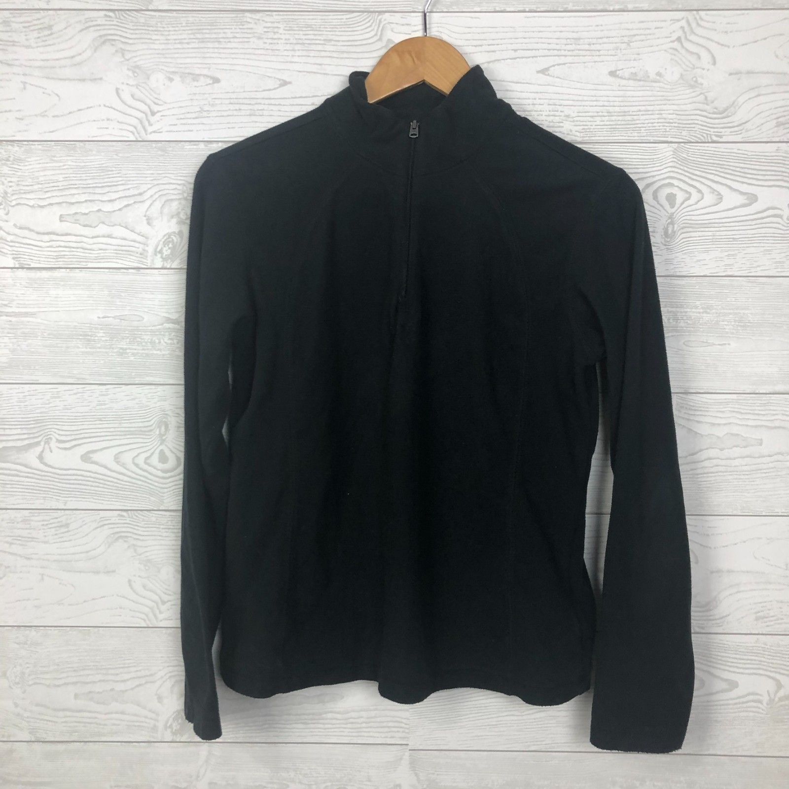Columbia Women's Medium Fleece Long Sleeve Quarter Zip Pullover Shirt Black